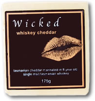 Label on a cheese from Wicked Cheese Co
