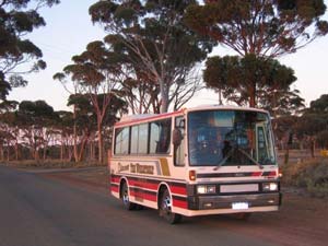 A bus used by Discover The Wheatbelt tours (photo is from their website)