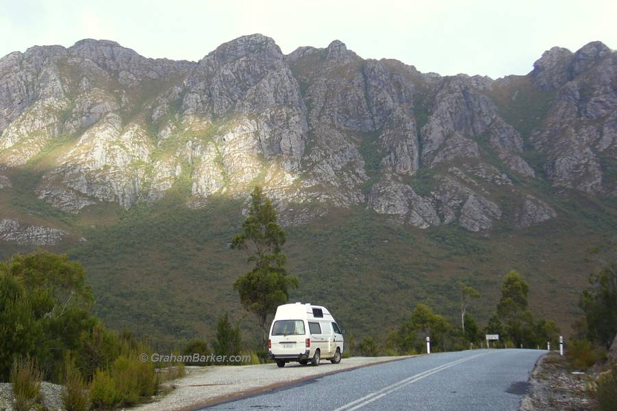 Campervan near Mt Wedge, Tasmania