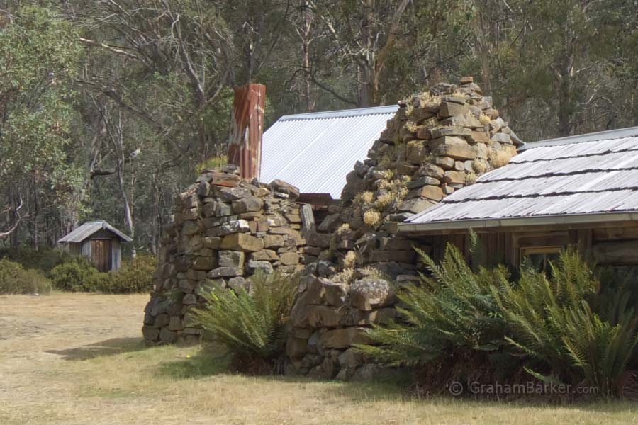 Steppes homestead, Tasmania - distant outdoor toilet (left)
